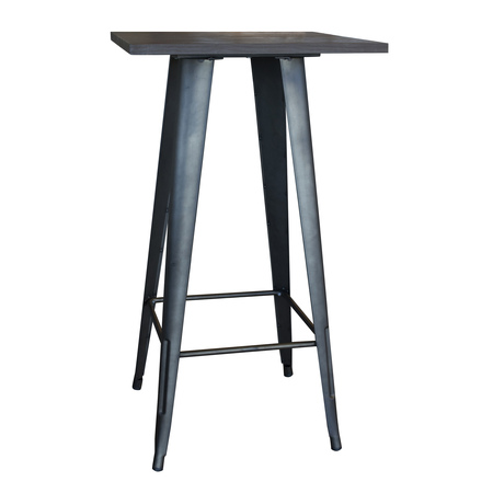 AMERIHOME Loft Rustic Gunmetal Metal Pub Table with Wood Top PUBTSWT